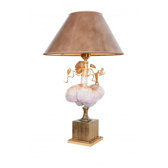 Image 1 of Lampe en porcelaine et laiton par Hollywood Regency - années 1970