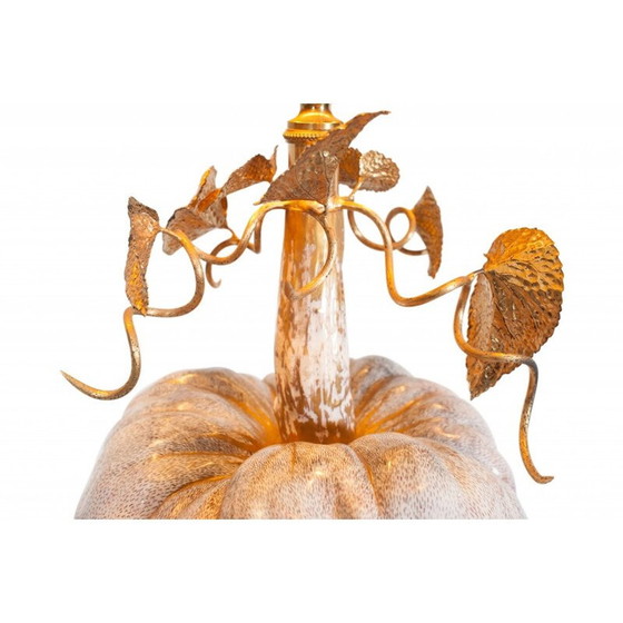 Image 1 of Lampe en porcelaine et laiton par Hollywood Regency - années 1970