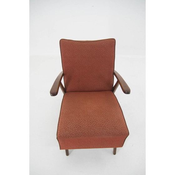 Image 1 of Fauteuil vintage rouge, Tchécoslovaquie 1960