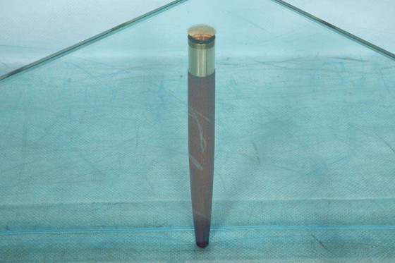 Image 1 of Table basse vintage verre teck laiton, table basse midmod