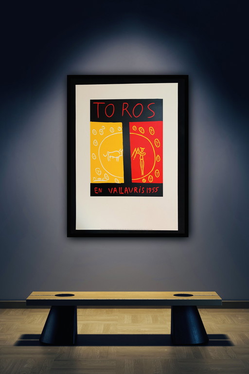 Pablo Picasso, lithographie couleur offset autorisée, haute qualité, édition limitée : "Torros et Vallauris 1955".