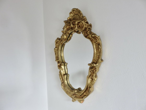 Image 1 of Miroir Style Baroque, En Résine Dorée, France, 1960/1970