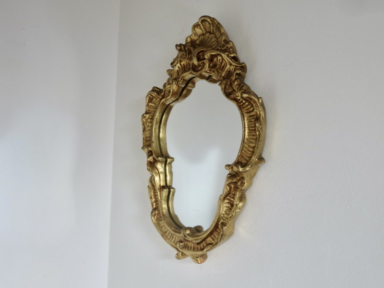 Image 1 of Miroir Style Baroque, En Résine Dorée, France, 1960/1970