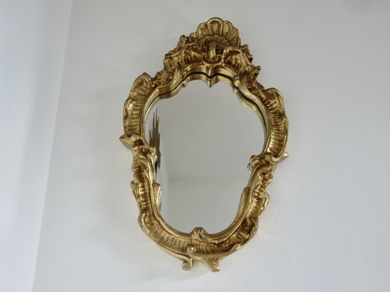 Image 1 of Miroir Style Baroque, En Résine Dorée, France, 1960/1970