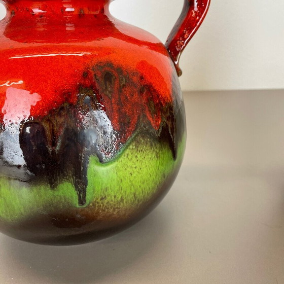 Image 1 of Paire de vases vintage en céramique de lave grasse par Scheurich, Allemagne 1970