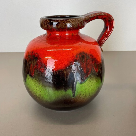 Image 1 of Paire de vases vintage en céramique de lave grasse par Scheurich, Allemagne 1970