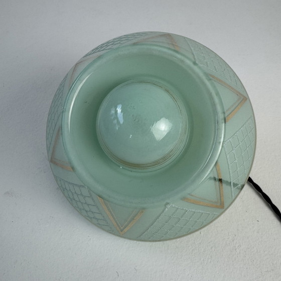 Image 1 of Ancienne Suspension Bleu-Vert Vintage 1950