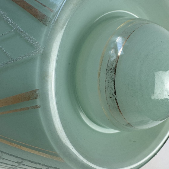 Image 1 of Ancienne Suspension Bleu-Vert Vintage 1950