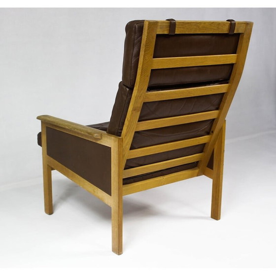 Image 1 of Chaise longue en cuir à haut dossier Capella par Illum Wikkelsø - années 1960