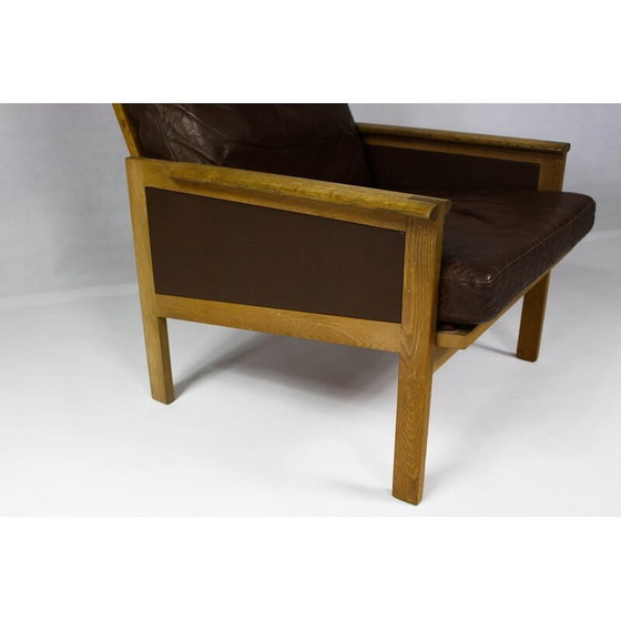 Image 1 of Chaise longue en cuir à haut dossier Capella par Illum Wikkelsø - années 1960