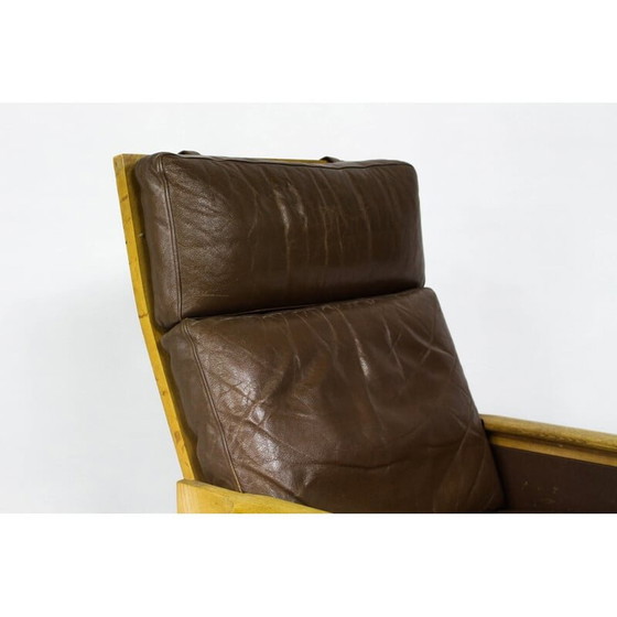 Image 1 of Chaise longue en cuir à haut dossier Capella par Illum Wikkelsø - années 1960