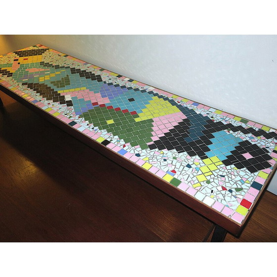 Image 1 of Table basse vintage en carreaux de céramique, 1960