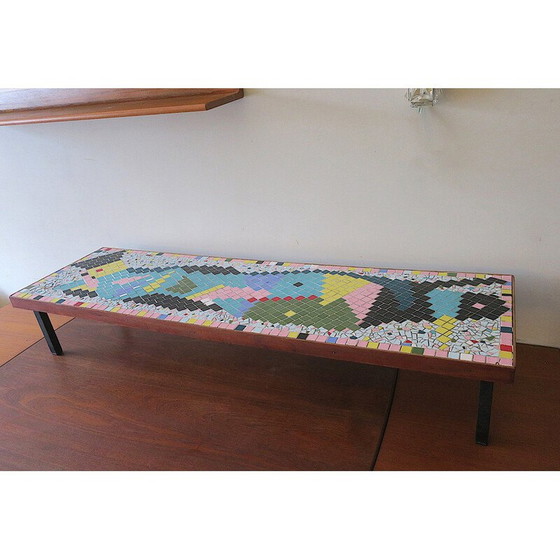 Image 1 of Table basse vintage en carreaux de céramique, 1960