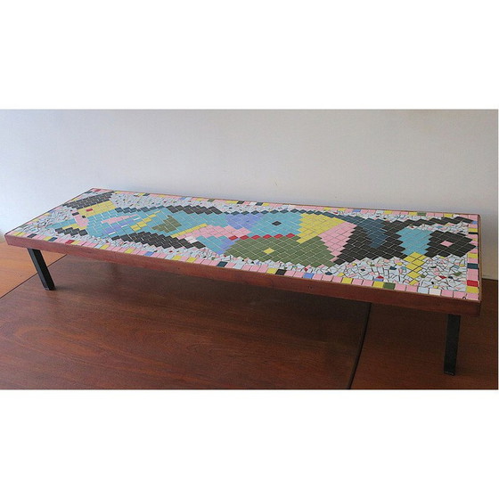 Image 1 of Table basse vintage en carreaux de céramique, 1960