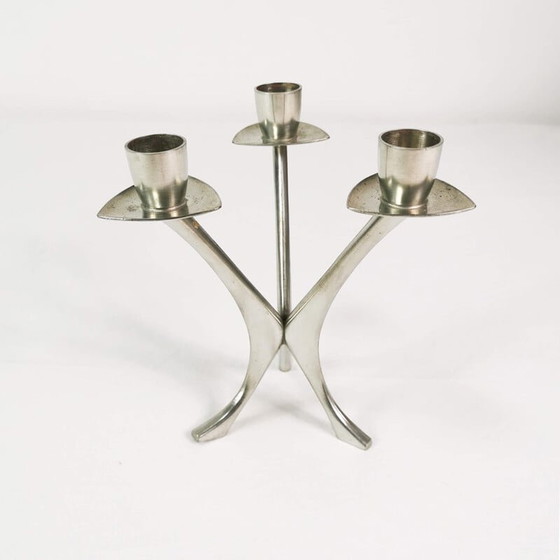 Image 1 of Bougeoir de table vintage en étain pour Brodene Mylius, Norvège 1960s
