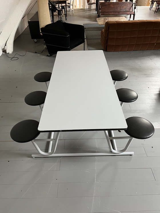 Image 1 of Table De Réfectoire Et Ses Tabourets 
