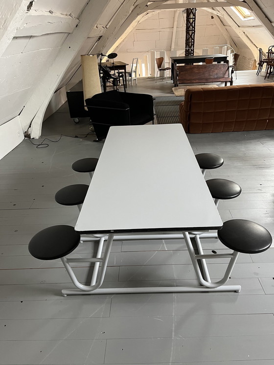 Image 1 of Table De Réfectoire Et Ses Tabourets 