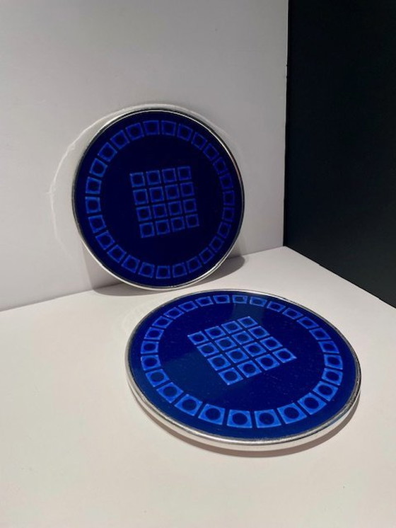 Image 1 of Silit Vintage / Retro Design Coasters Enamel (2 St/Pcs)