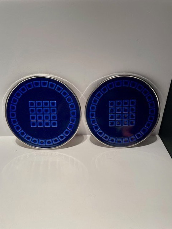 Image 1 of Silit Vintage / Retro Design Coasters Enamel (2 St/Pcs)