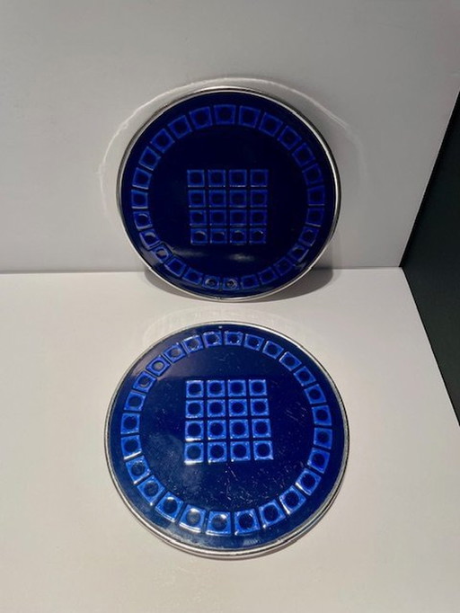 Silit Vintage / Retro Design Coasters Enamel (2 St/Pcs)