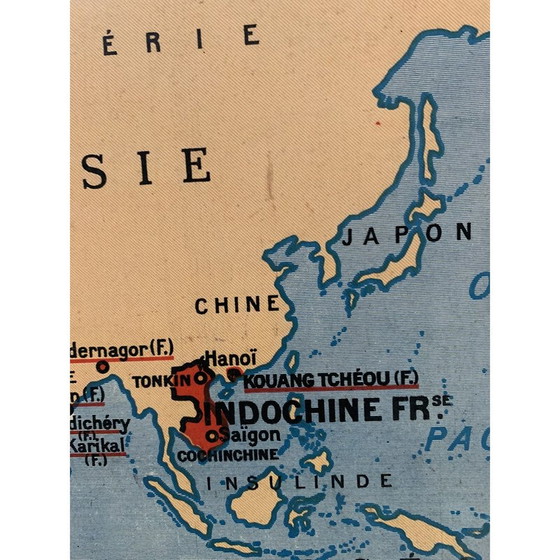 Image 1 of Carte géographique et historique d'époque "La France de 1815 à 1914" par P. Briard