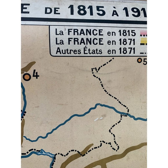 Image 1 of Carte géographique et historique d'époque "La France de 1815 à 1914" par P. Briard