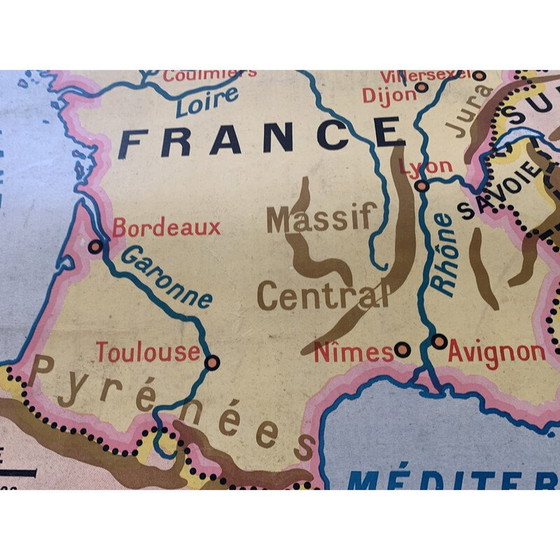 Image 1 of Carte géographique et historique d'époque "La France de 1815 à 1914" par P. Briard