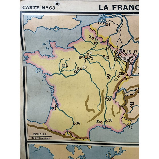 Image 1 of Carte géographique et historique d'époque "La France de 1815 à 1914" par P. Briard