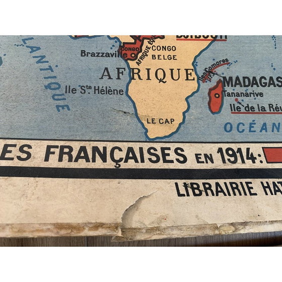 Image 1 of Carte géographique et historique d'époque "La France de 1815 à 1914" par P. Briard