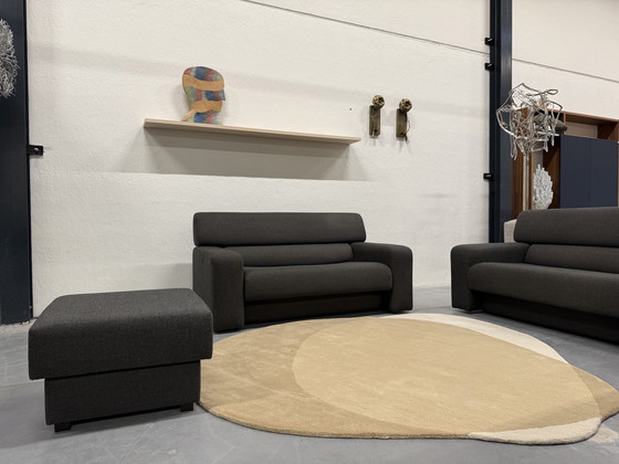 Image 1 of Gelderland 6441 Ensemble canapé + pouf Tissu Dune Brun Noir