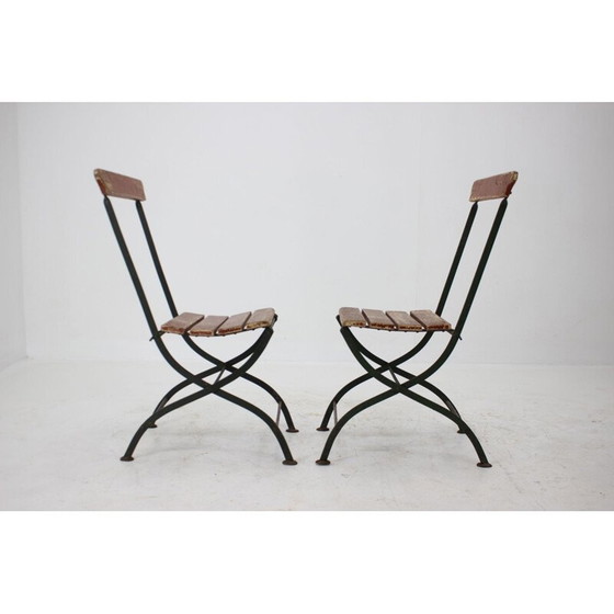 Image 1 of Ensemble de 4 chaises de jardin pliantes vintage, Tchécoslovaquie années 1920