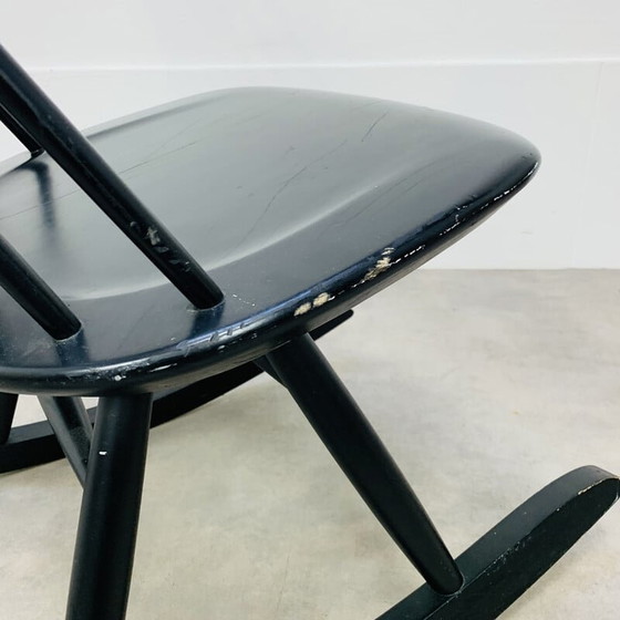 Image 1 of Fauteuil à bascule vintage noir "Mademoiselle" par Ilmari Tapiovaara, 1960s