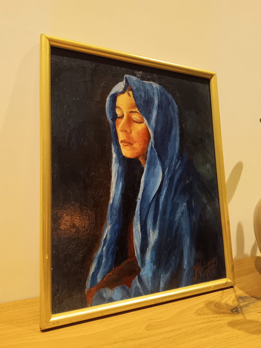 Madonna avec voile bleu