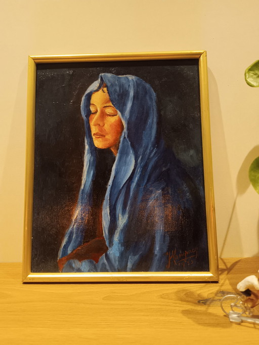 Madonna avec voile bleu