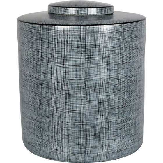 Image 1 of Boîte vintage en porcelaine noire et grise de François Bernard, 1990