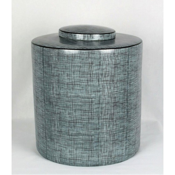 Image 1 of Boîte vintage en porcelaine noire et grise de François Bernard, 1990