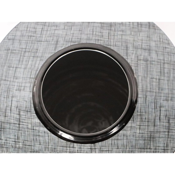 Image 1 of Boîte vintage en porcelaine noire et grise de François Bernard, 1990