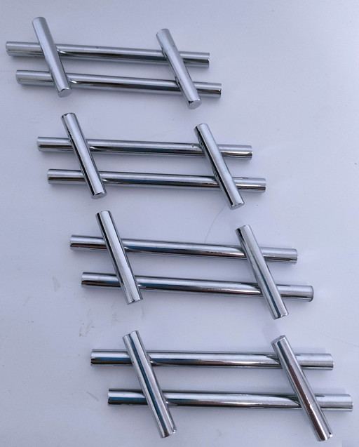 Douze Porte-Couteau Métal Chrome Design Années 70