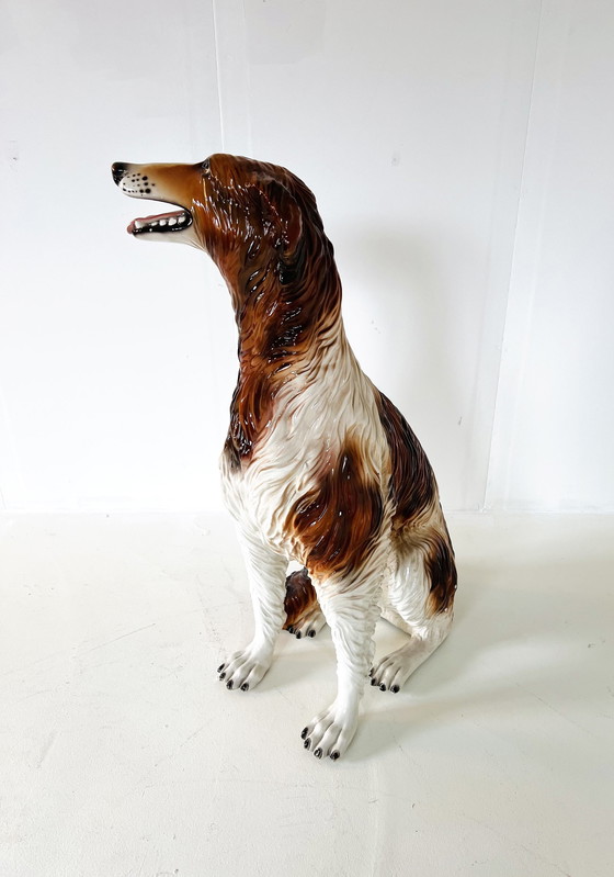 Image 1 of Vintage Afghan Greyhound In Ceramic, Italy '60s