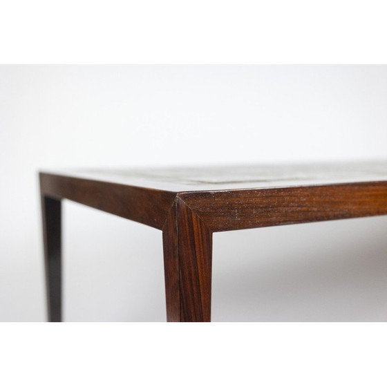 Image 1 of Table basse rectangulaire vintage en palissandre et céramique, Danemark 1960
