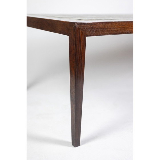 Image 1 of Table basse rectangulaire vintage en palissandre et céramique, Danemark 1960