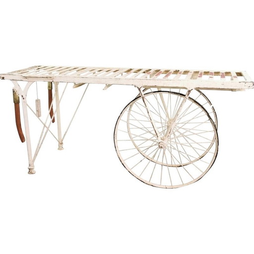 Ancienne épicerie à roues peintes