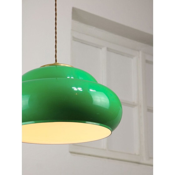 Image 1 of Lampe de table vintage en laiton et plastique, Italie