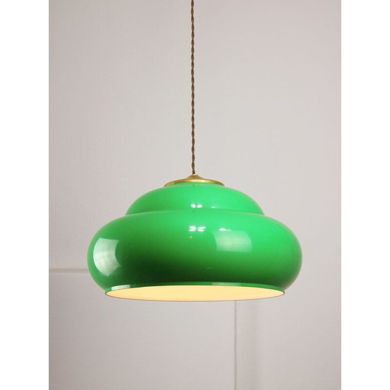 Image 1 of Lampe de table vintage en laiton et plastique, Italie