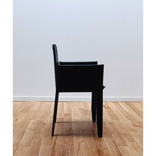Chaise vintage Margot en cuir épais avec accoudoirs par Cattelan Italia