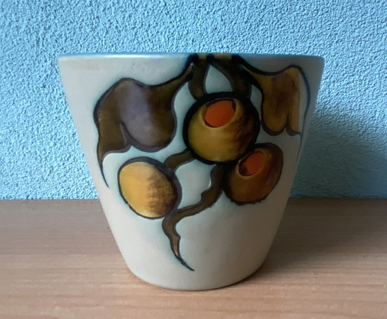 Image 1 of Flora Gouda Holland Flower Pot Decor "Aster" 1960S