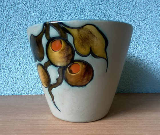 Image 1 of Flora Gouda Holland Flower Pot Decor "Aster" 1960S