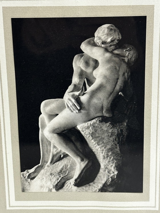 Image 1 of Le Baiser De Rodin - Photographie Sous Cadre - Photo 10/15 Cm