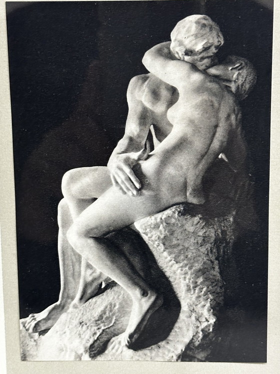 Image 1 of Le Baiser De Rodin - Photographie Sous Cadre - Photo 10/15 Cm