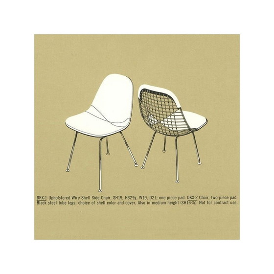 Image 1 of Paire de chaises vintage "Dkx 1 Wire Chair" par Charles et Ray Eames pour Herman Miller, 1952